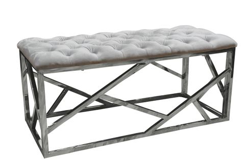 Best Master Furniture Emily Grey Velvet With Stainless Steel, Accent ... with regard to Why a Green Velvet Bench with a Stainless Steel Base is a Smart Choice